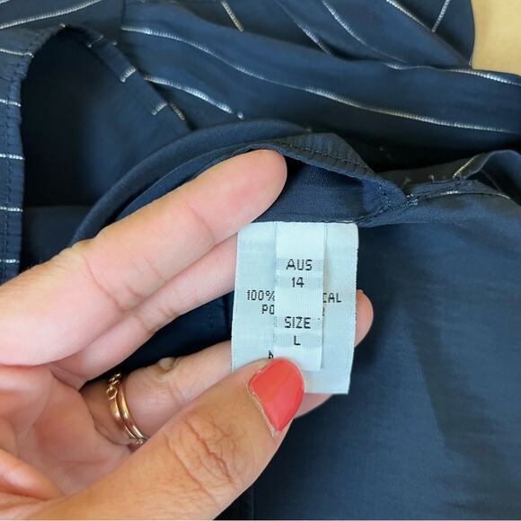 MELA PURDIE Blue Pin Stripe Tank Top Large - Picture 8 of 8